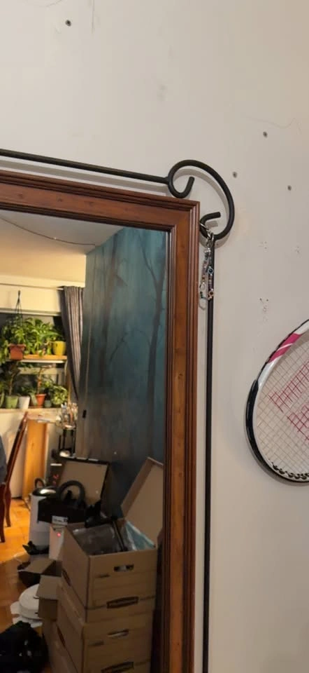 Wood Frame Mirror with Decorative Metal - photo 3