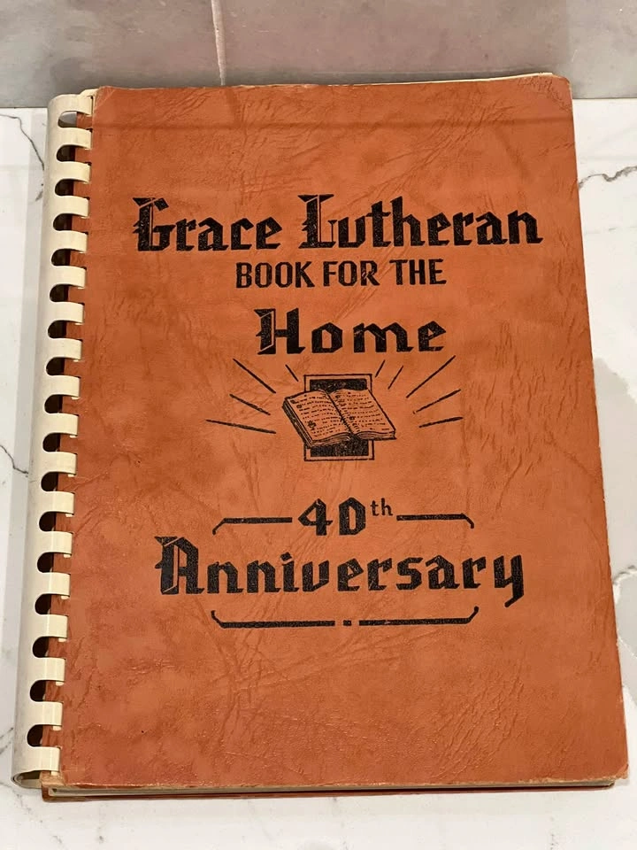 Vintage 1950 Grace Lutheran Church 40th Anniversary Cookbook