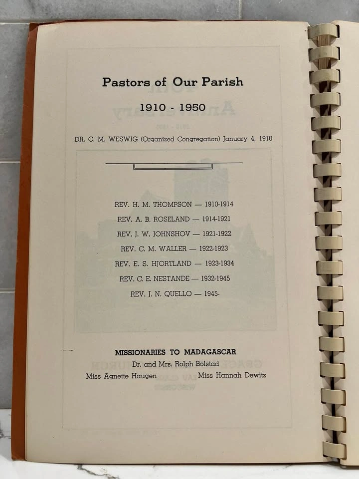 Vintage 1950 Grace Lutheran Church 40th Anniversary Cookbook - photo 3