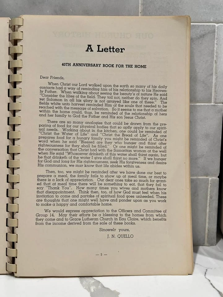 Vintage 1950 Grace Lutheran Church 40th Anniversary Cookbook - photo 4