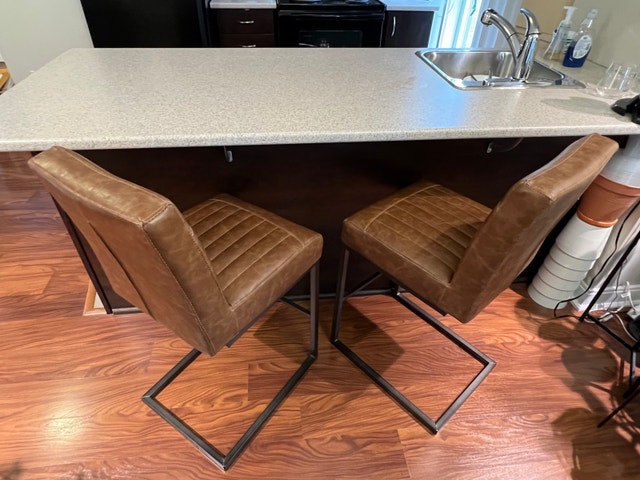 Pair of Urban Barn Faux Leather Bar/Counter Stools - photo 4