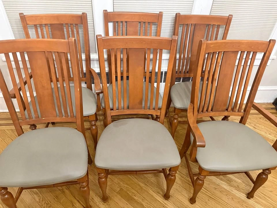 Set of 6 Canadian-Made Wooden Dining Chairs