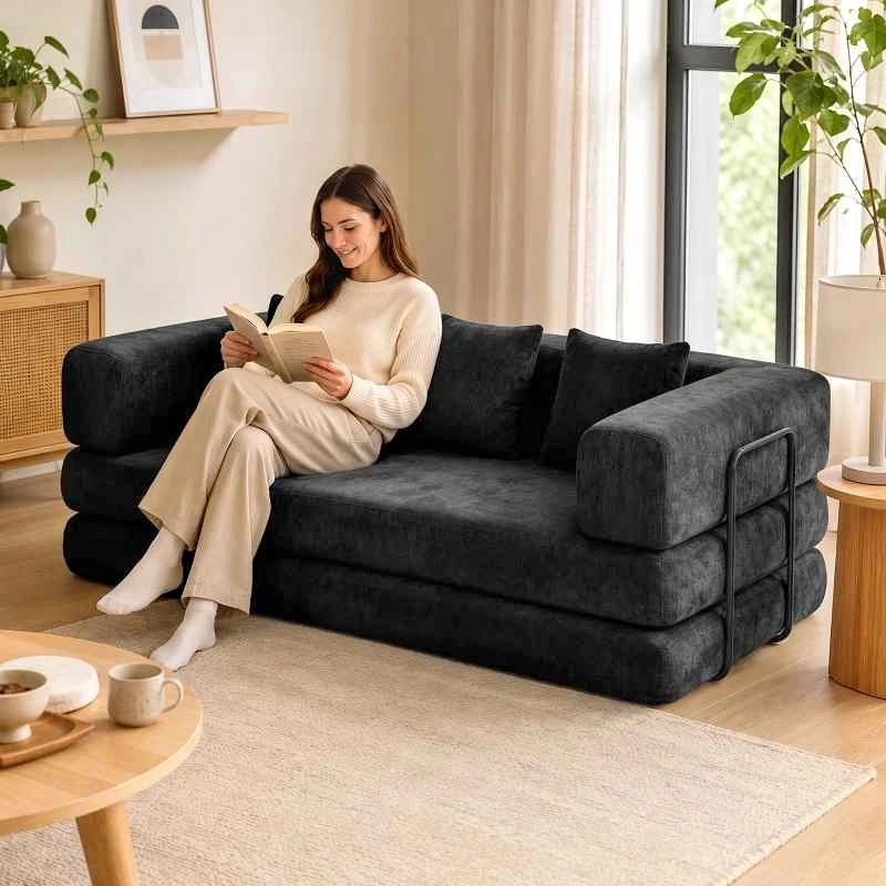 Brand new 81" Boneless Couch, 5-in-1 Convertible Sofa Bed