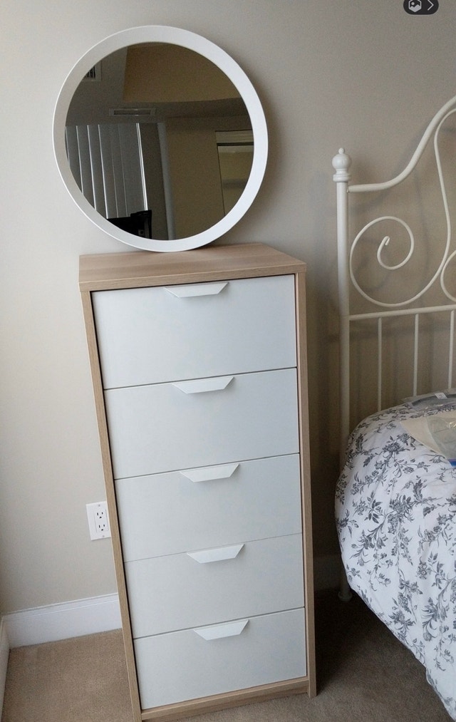 IKEA 6-Drawer Tall Dresser/Chest of Drawers(White & Oak)