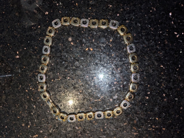 Two-Tone Square Link Necklace