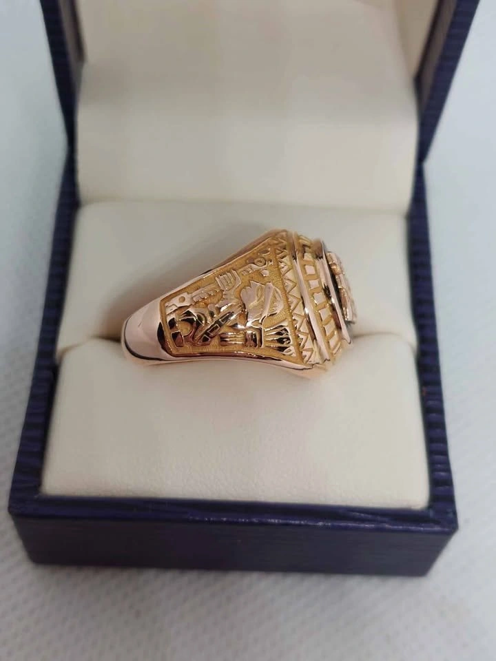 14K Gold Ring Aztec Mayan design Size 6.5 - photo 4