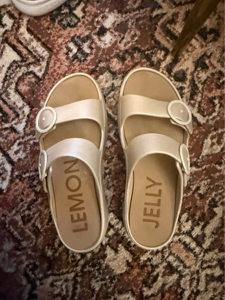 Lemon Jelly Pearl Platform Sandals - photo 2