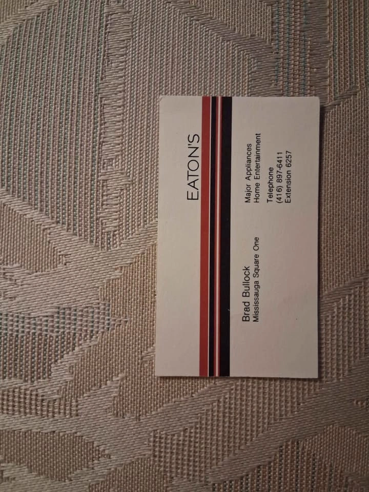 Vintage Eaton's Business Card (1990) - Mississauga Square One