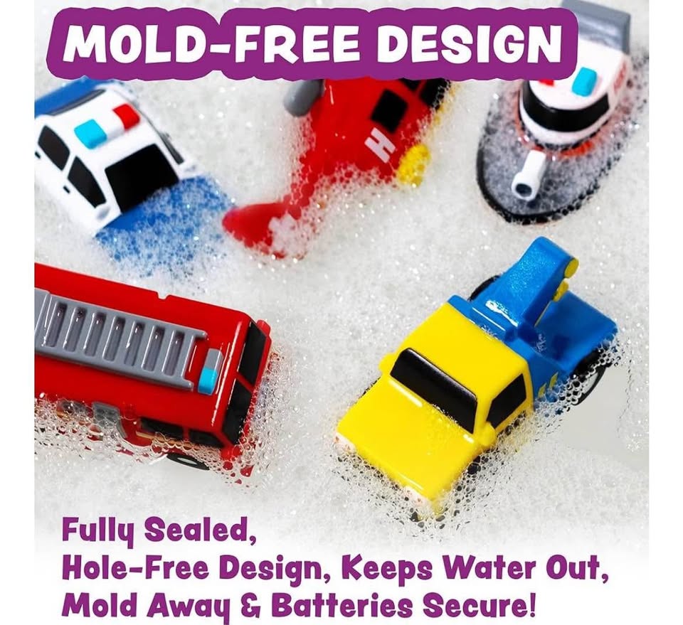 Tub Works Emergency Cars Light Up Bath Toys, 6 Pack - photo 5