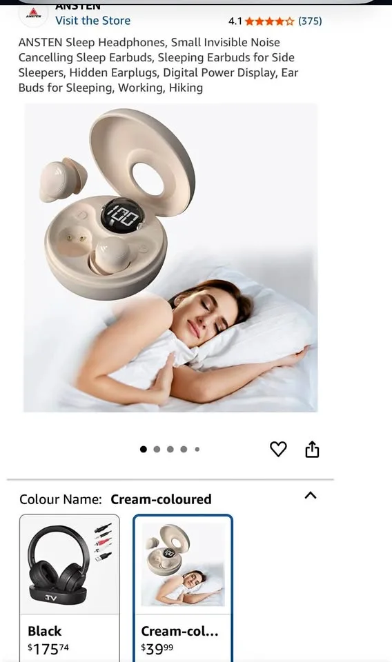 Sleep Headphones, Small Noise Cancelling Earbuds thumbnail