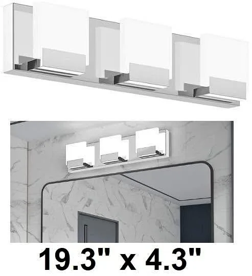 SOLFART 3 Light Bathroom LED Vanity Light - Chrome thumbnail