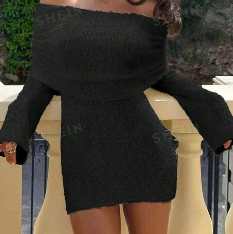 Off Shoulder Knitted Dress - photo 2