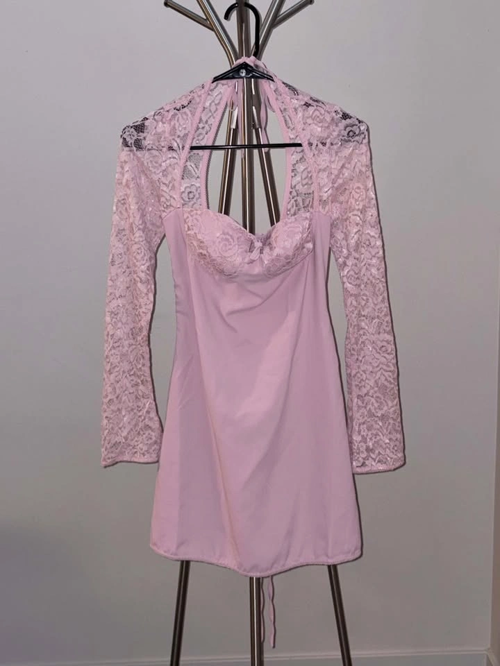 Pink Lace Mini Dress - photo 2