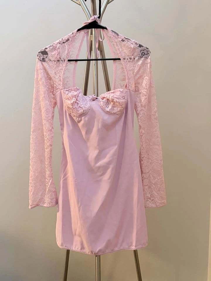 Pink Lace Mini Dress - photo 3