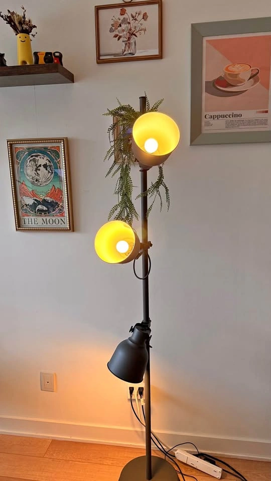 IKEA HEKTAR Floor Lamp with 3 Spotlights - Dark Grey