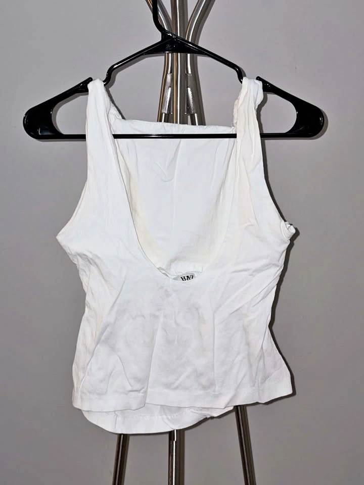 Cream Low Back Tank Top