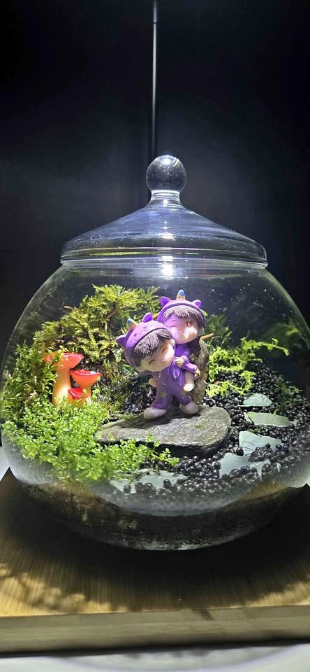 🌿 Handmade Fantasy Terrarium – Miniature Fairy Garden ✨ 🎁  gift