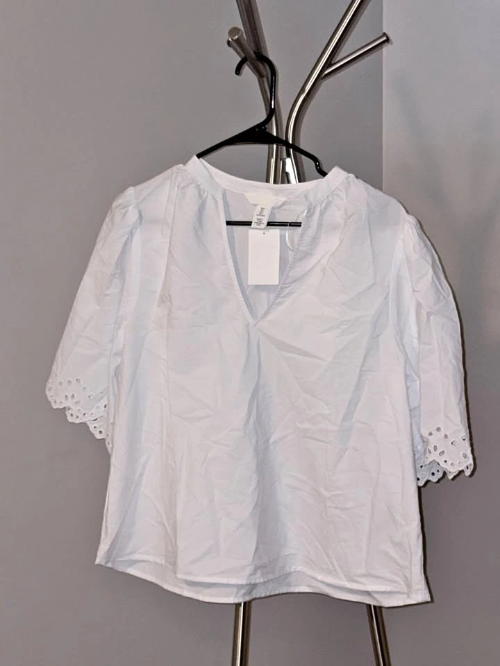 Brand New H&M Cotton V-Neck Top