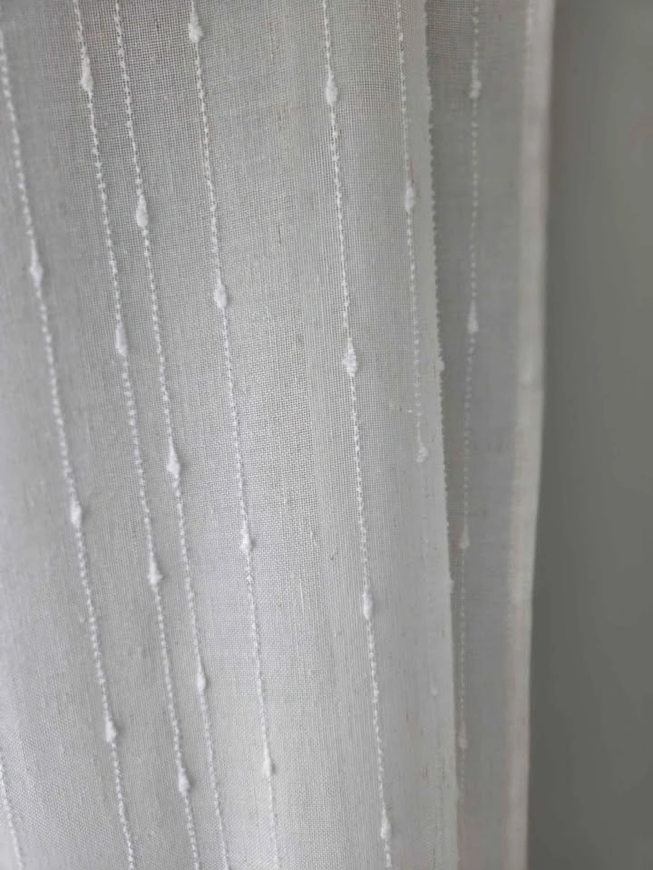 Beige long 4 curtain panels and gold metal rod - photo 2