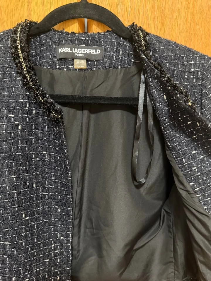 Karl Lagerfeld Paris Bouclé Tweed Jacket - Size S - photo 3