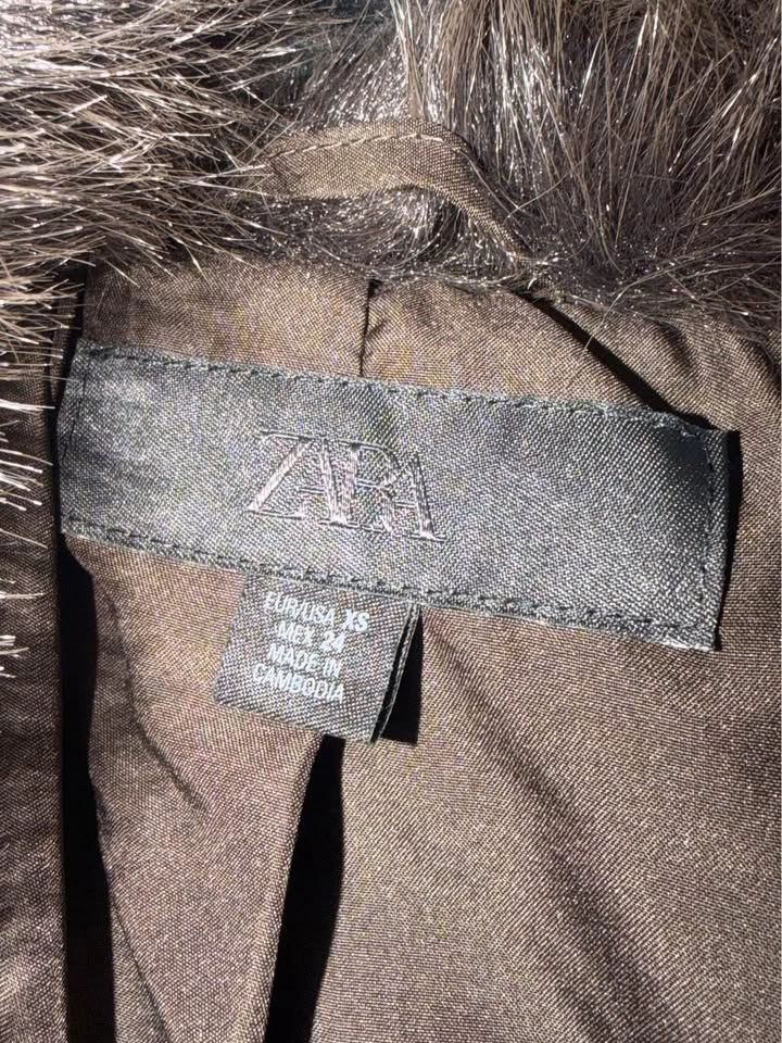 ZARA Cropped Faux Fur Jacket XS - Dark Brown, New With Tags - photo 3