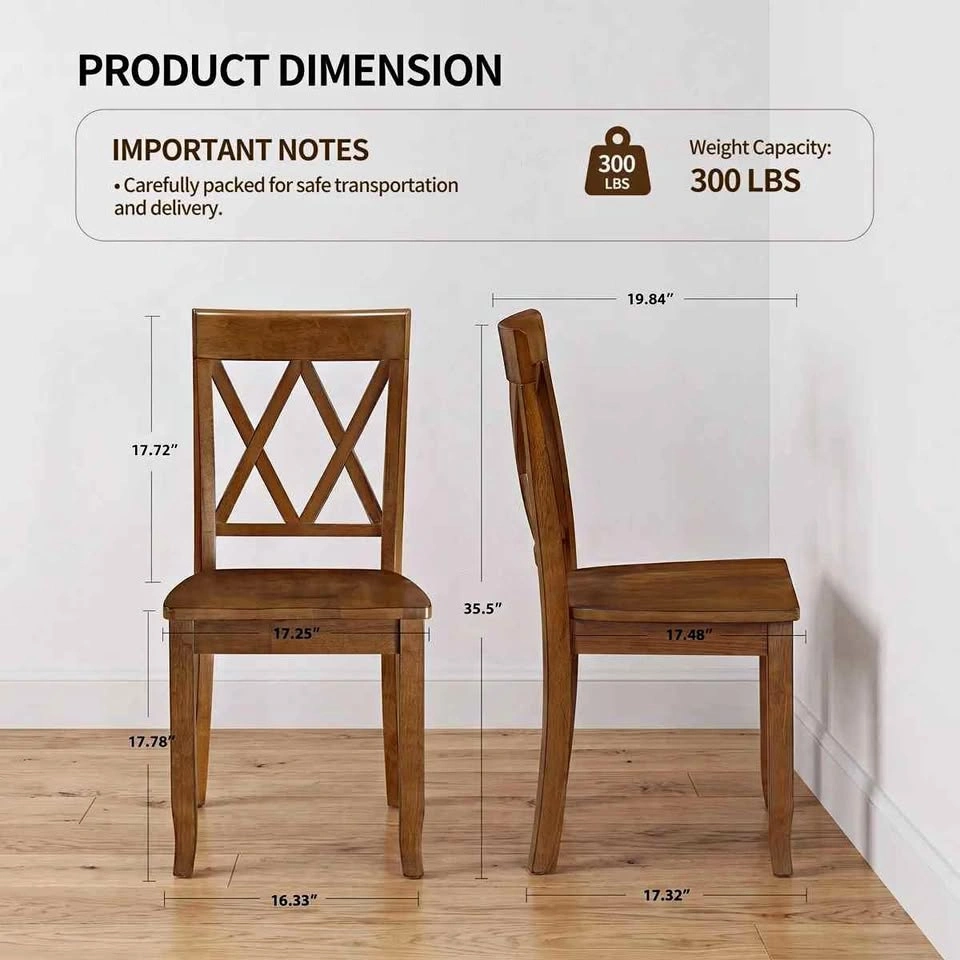 Gracie Oaks Deni Wooden Dining Chairs – Set of 2