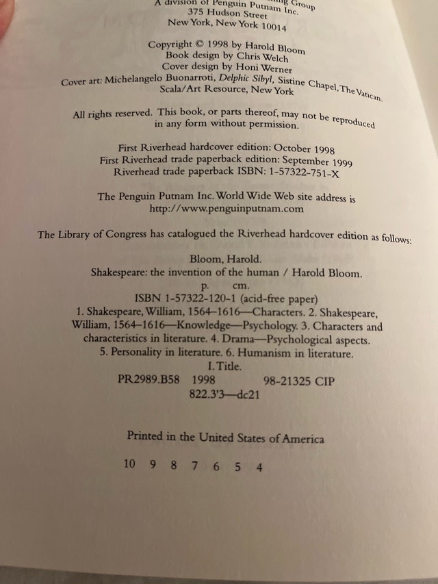 Shakespeare: The Invention of the Human by Harold Bloom - photo 2