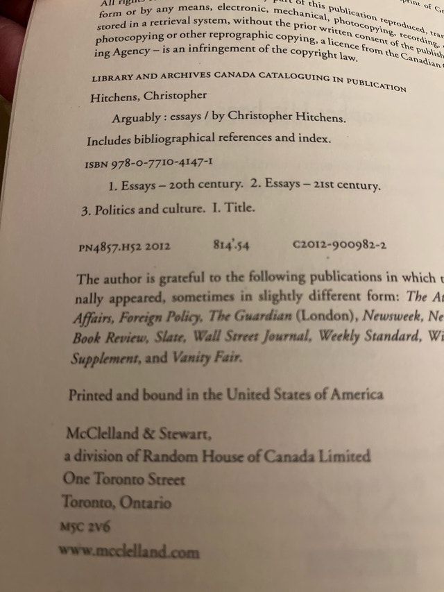 Arguably by Christopher Hitchens - photo 2