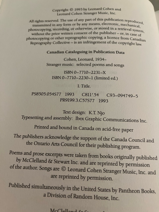 Leonard Cohen Stranger Music - photo 2
