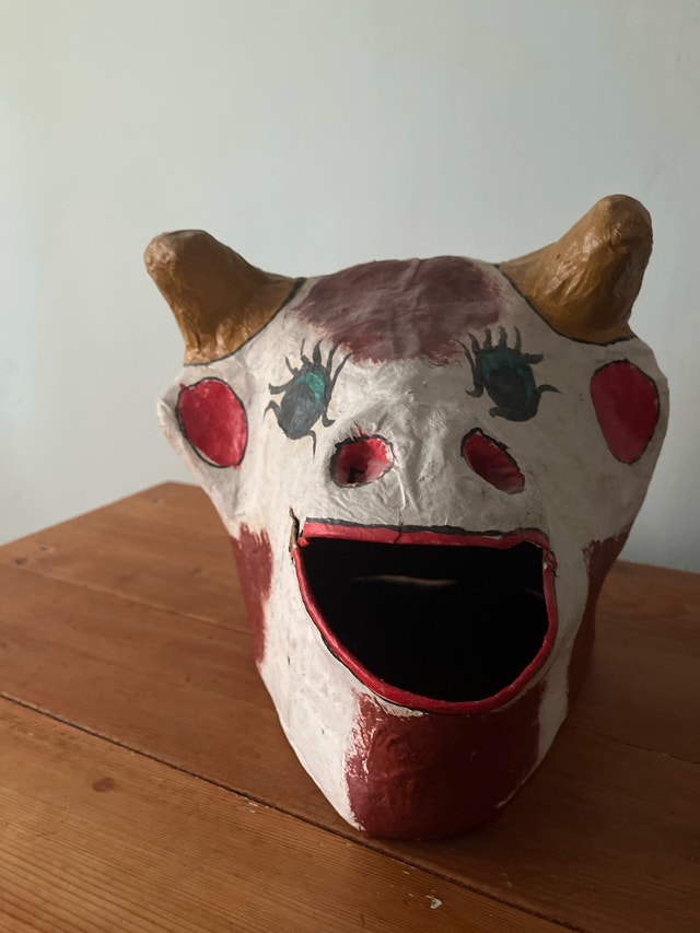 Papier Mache Cow Mask