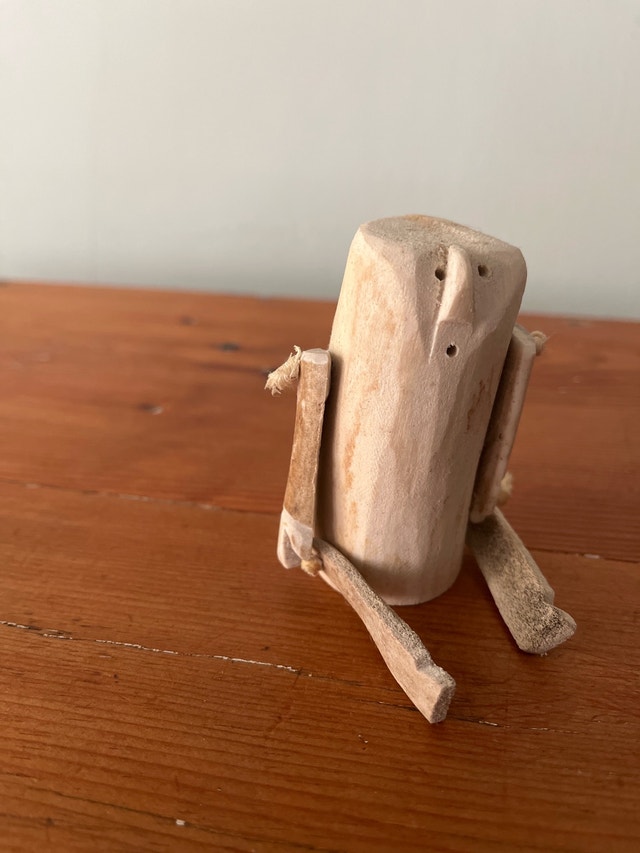 Small Inuit Doll Made Of Carved Bone