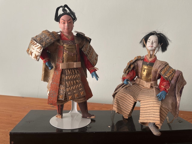 Pair of Japanese samurai dolls