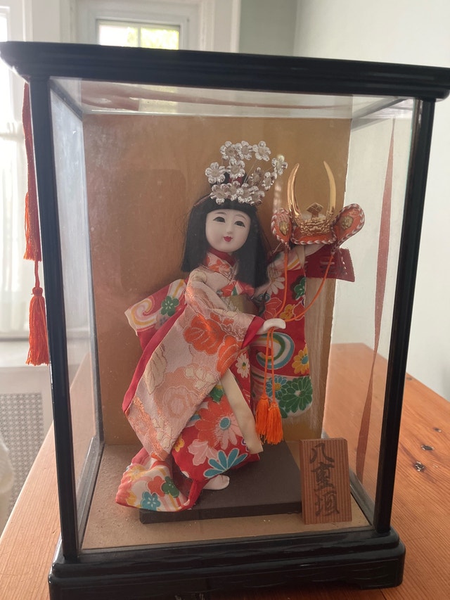 Japanese Doll with Samurai Helmet