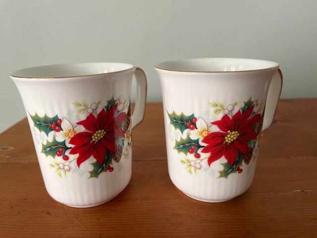 Royal Albert Poinsettia mugs