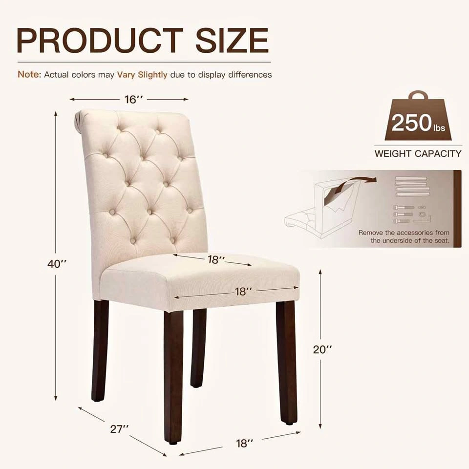 Lark Manor Artemisia Tufted Dining Chairs – Set of 2