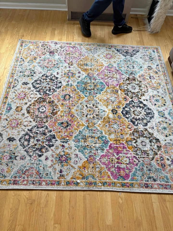 Colorful Square Rug - Delivery Available