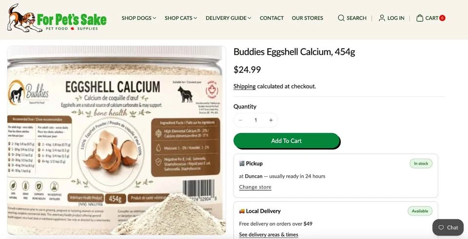Buddies Natural Eggshell Calcium – 454g - photo 4
