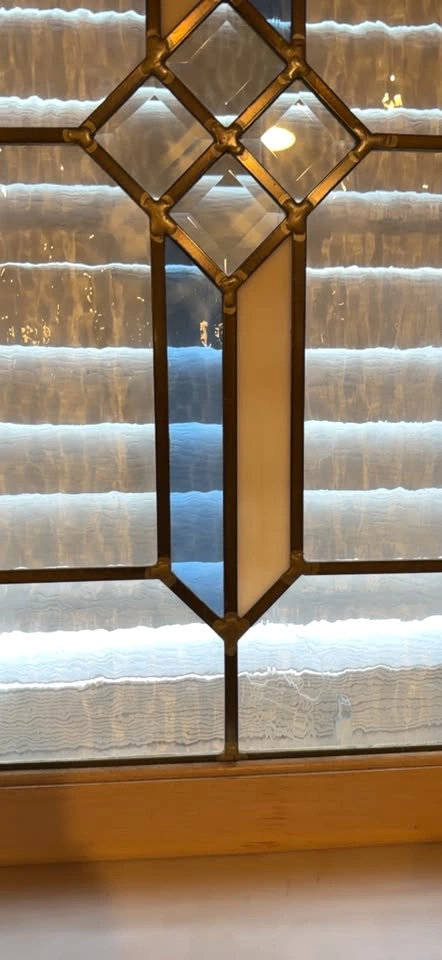 Decorative Glass Panel with Wooden Frame Cabinet Door Insert - photo 2