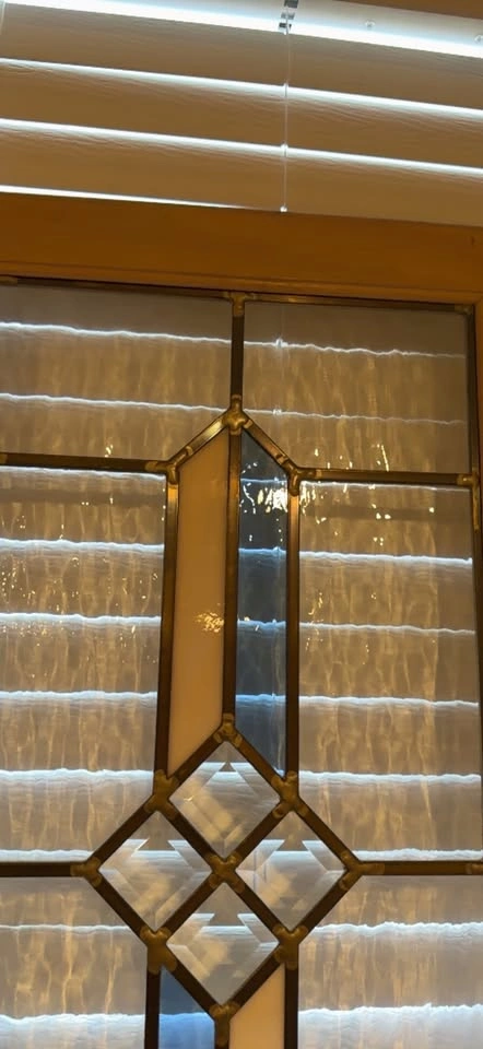 Decorative Glass Panel with Wooden Frame Cabinet Door Insert - photo 4