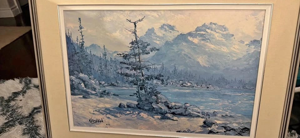 James Keirstead 1987 Mountain Landscape Oil Painting 33x25.5