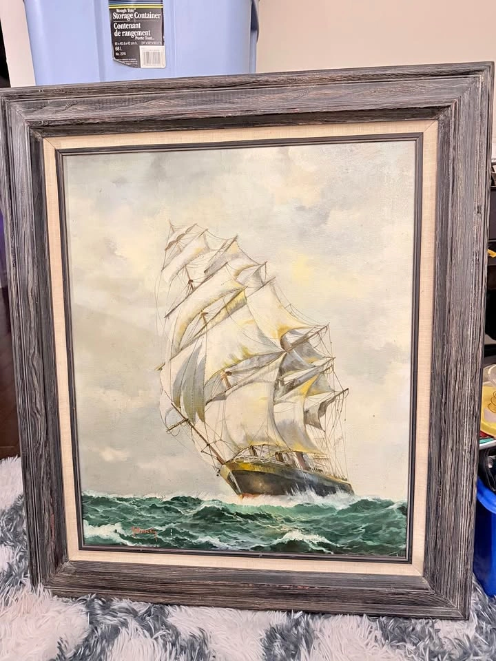 H. Remsky Clipper Ship Oil Painting