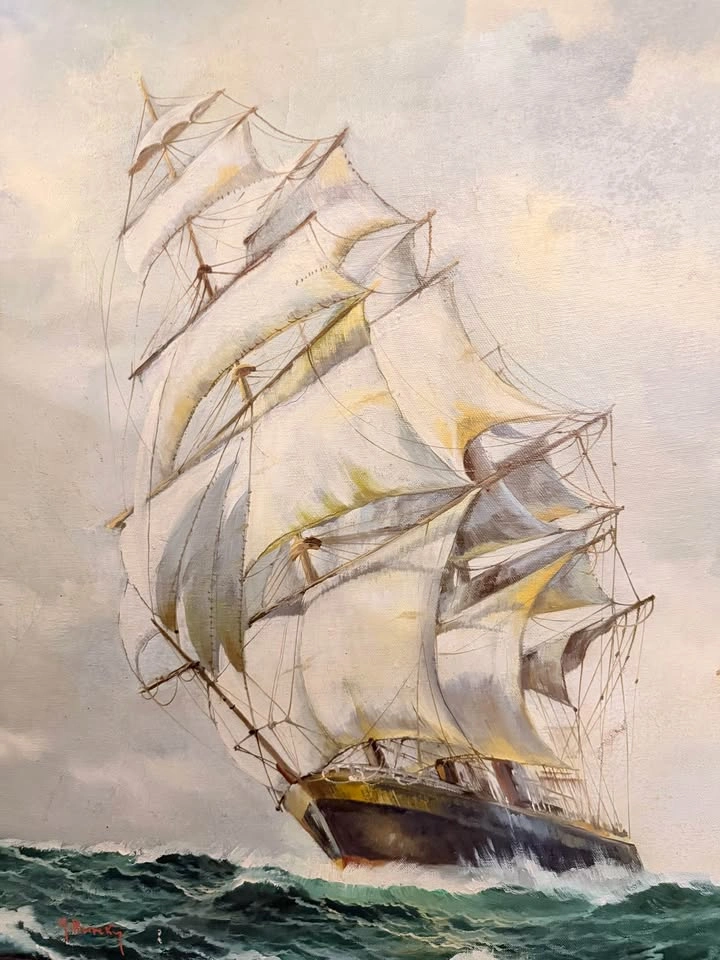 H. Remsky Clipper Ship Oil Painting - photo 3