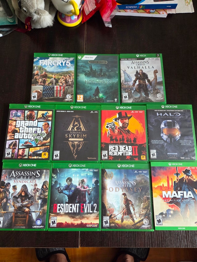 Xbox One Games Lot — GTA V, RDR2, Hogwarts Legacy + More