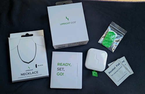 Upright GO 2 Posture Trainer White w/ Case, Necklace & Adhesives