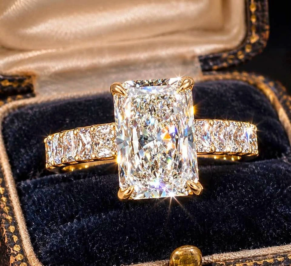 14k 4.69ct lab diamond engagement ring