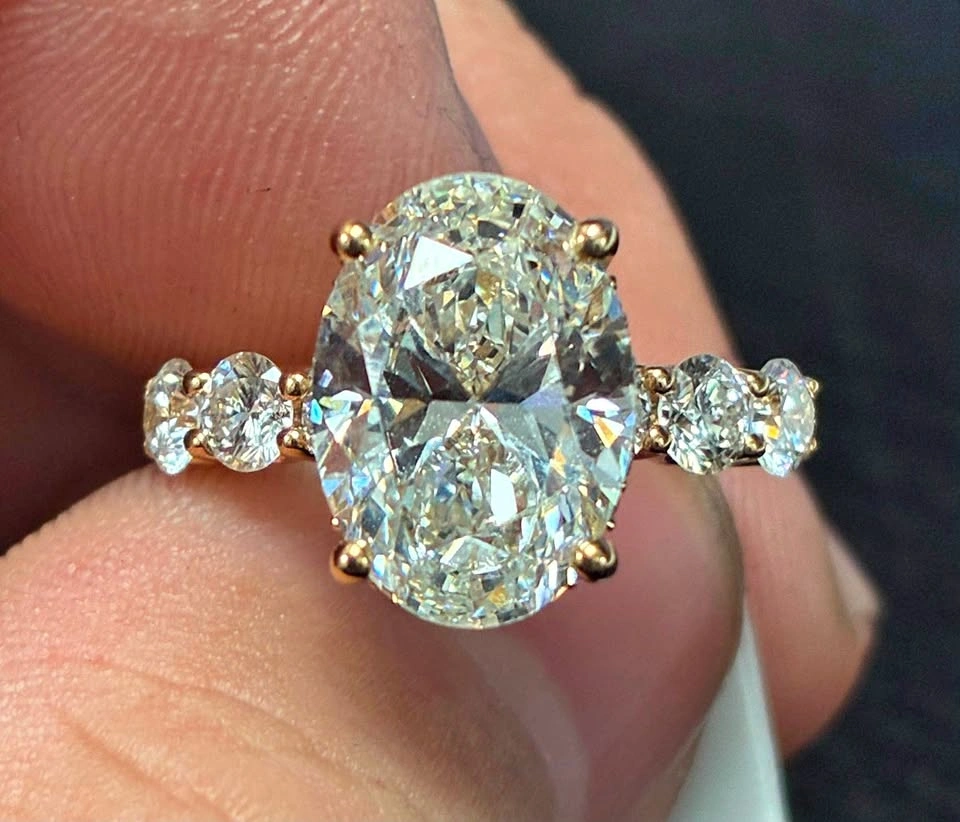 14k 5.07ct lab diamond engagement ring