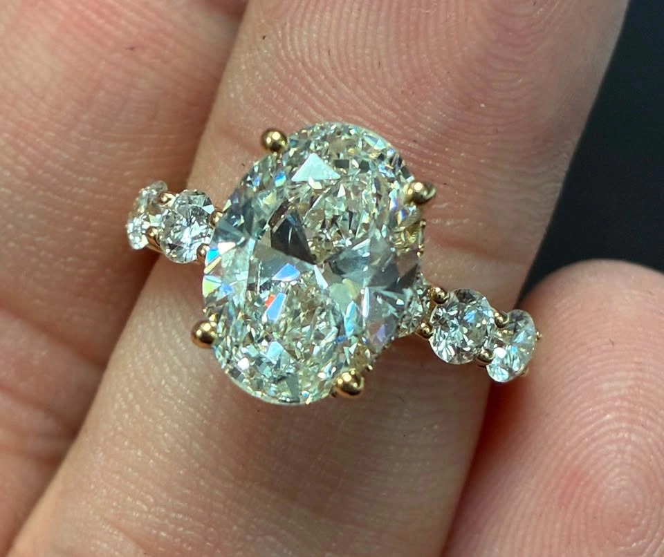 14k 5.07ct lab diamond engagement ring - photo 2