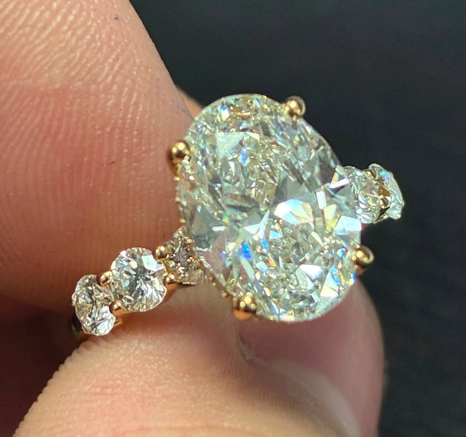 14k 5.07ct lab diamond engagement ring - photo 3