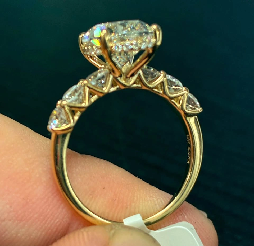 14k 5.07ct lab diamond engagement ring - photo 5