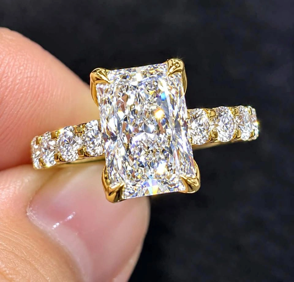 14k 5.74ct lab diamond engagement ring